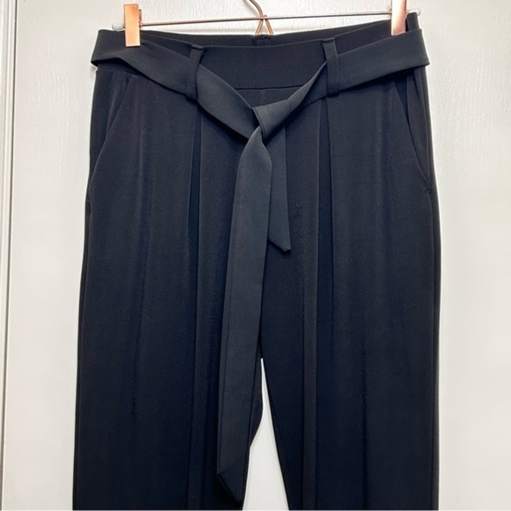 Express Black Tie Waist High Rise Ankle Trousers Size S Repaired